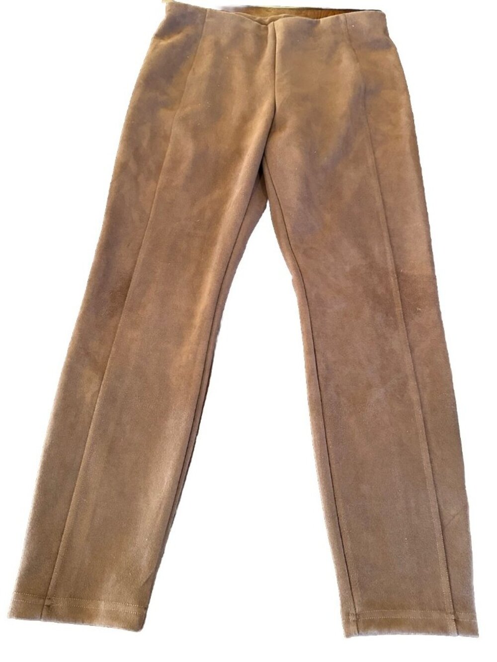 T TAHARI Women Chocolate Faux Leather Suede Pull On Large Stretch Classy